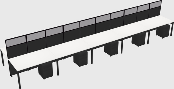 Shared rectangular cubicle
