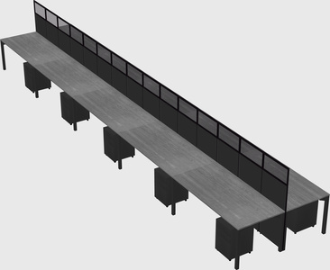 Shared rectangular cubicle