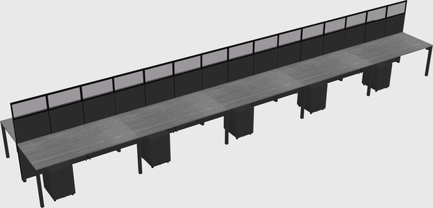 Shared rectangular cubicle