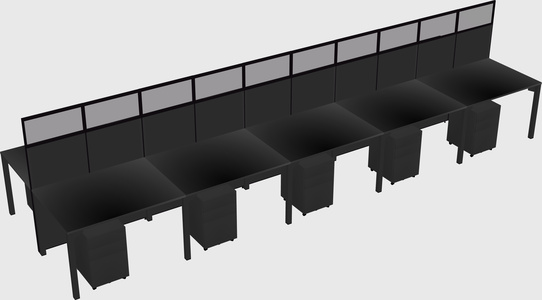 Shared rectangular cubicle