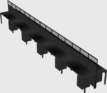 Shared rectangular cubicle