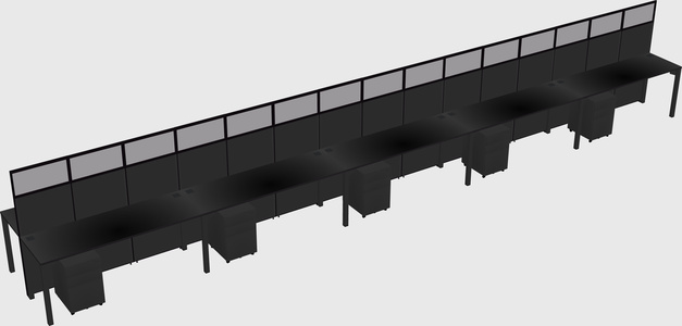 Shared rectangular cubicle