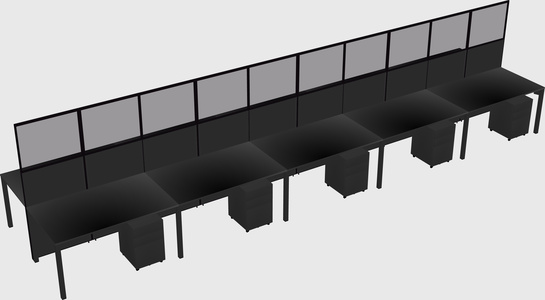 Shared rectangular cubicle