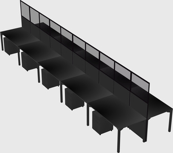 Shared rectangular cubicle