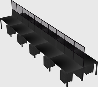 Shared rectangular cubicle