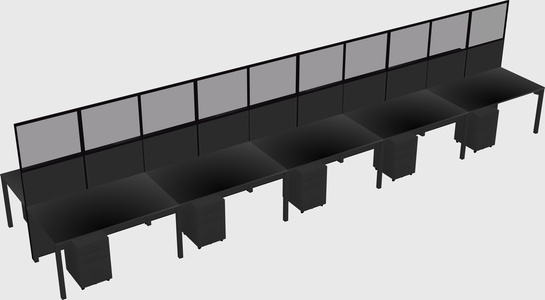 Shared rectangular cubicle