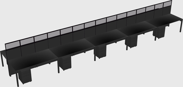 Shared rectangular cubicle
