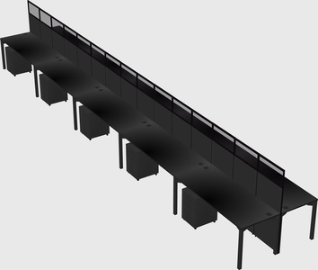 Shared rectangular cubicle