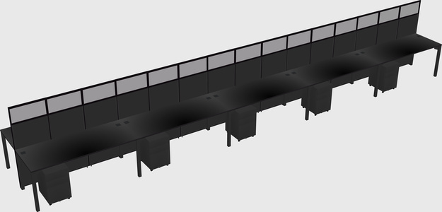Shared rectangular cubicle