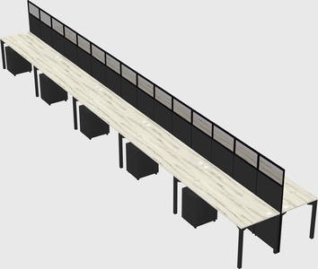 Shared rectangular cubicle