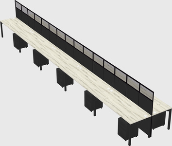 Shared rectangular cubicle