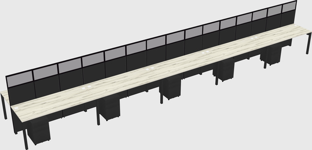 Shared rectangular cubicle