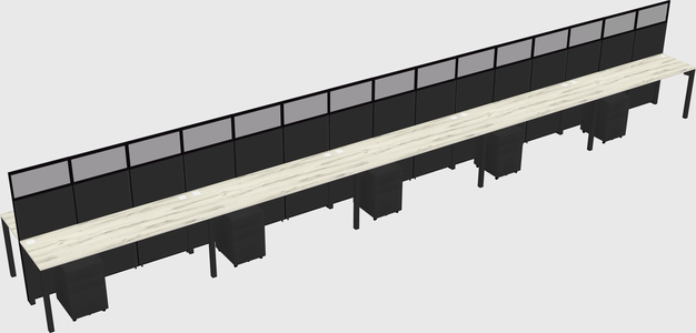 Shared rectangular cubicle