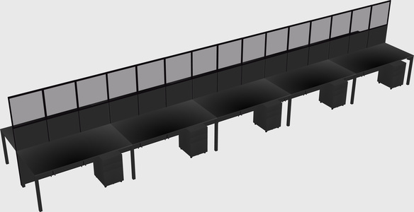 Shared rectangular cubicle