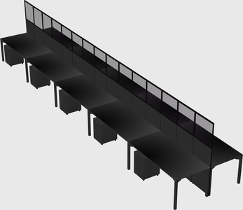 Shared rectangular cubicle