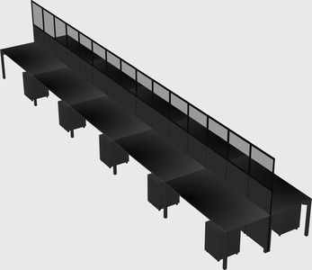 Shared rectangular cubicle