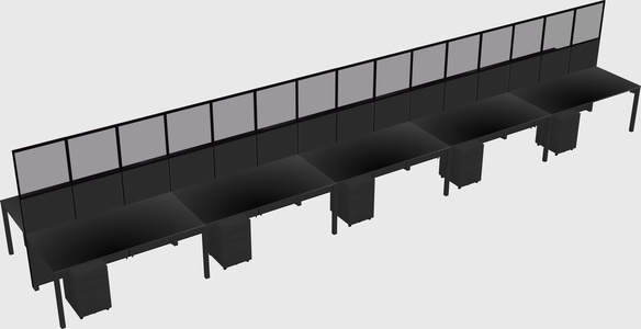 Shared rectangular cubicle