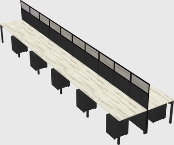 Shared rectangular cubicle
