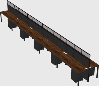 Shared rectangular cubicle