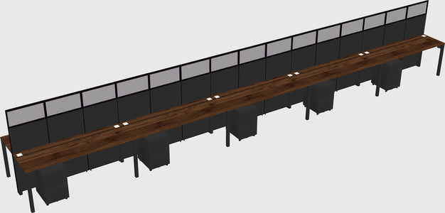 Shared rectangular cubicle