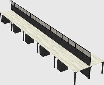 Shared rectangular cubicle