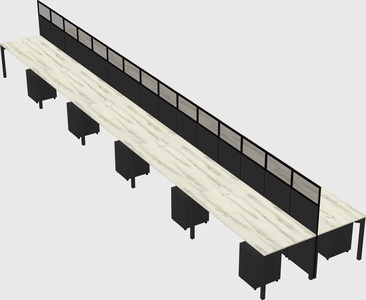 Shared rectangular cubicle
