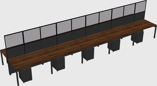 Shared rectangular cubicle