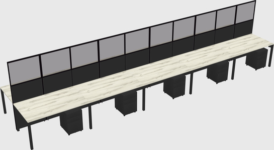 Shared rectangular cubicle