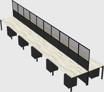 Shared rectangular cubicle