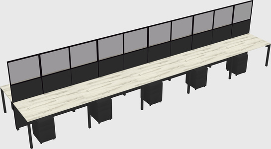 Shared rectangular cubicle