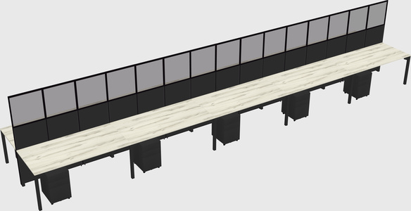 Shared rectangular cubicle