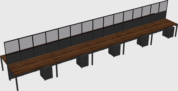 Shared rectangular cubicle