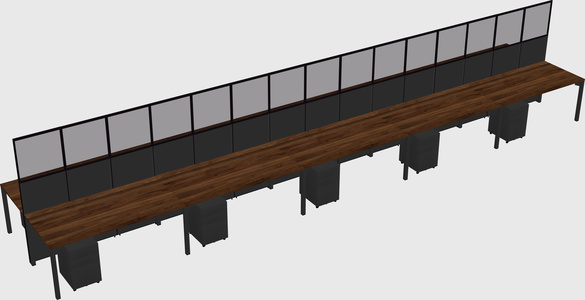 Shared rectangular cubicle