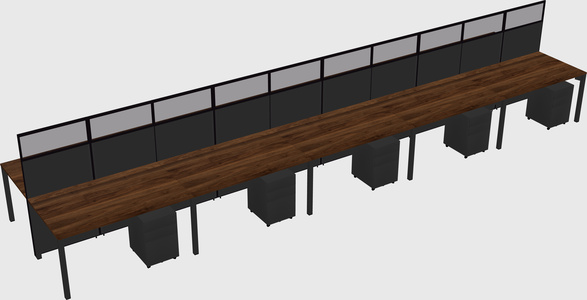 Shared rectangular cubicle