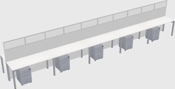 Shared rectangular cubicle