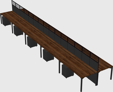 Shared rectangular cubicle