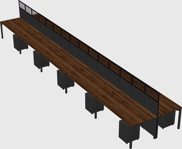 Shared rectangular cubicle