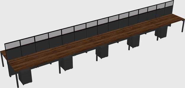 Shared rectangular cubicle