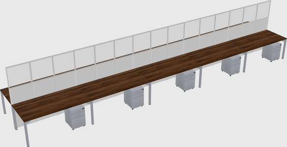 Shared rectangular cubicle