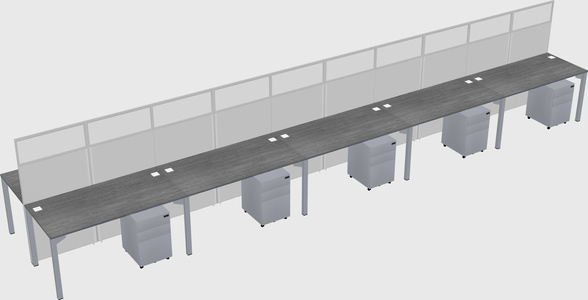 Shared rectangular cubicle