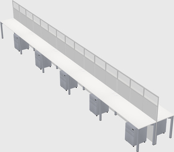 Shared rectangular cubicle