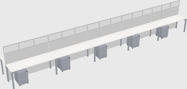 Shared rectangular cubicle