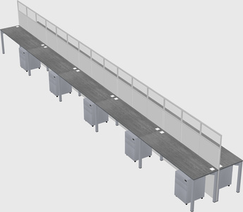 Shared rectangular cubicle
