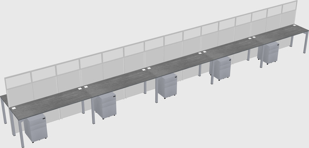 Shared rectangular cubicle