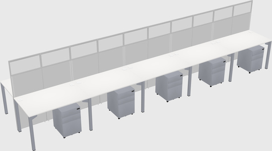 Shared rectangular cubicle
