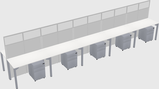 Shared rectangular cubicle