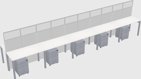 Shared rectangular cubicle