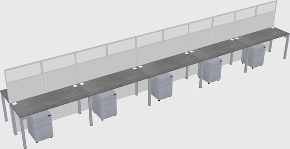 Shared rectangular cubicle