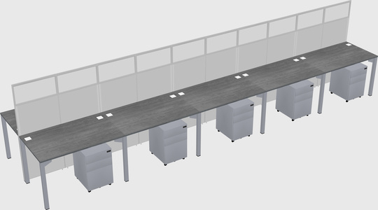 Shared rectangular cubicle
