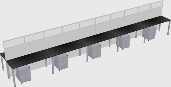 Shared rectangular cubicle